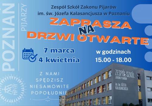 Zespół Szkół Zakonu Pijarów w Poznaniu zaprasza na Drzwi Otwarte! 